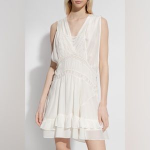 IRO cream beaded silk handcrafted dress size 36